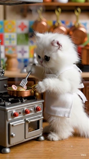 Who knew a kitty could be the next MasterChef? 🍳🐱 Watch Whiskers cook up some magic!