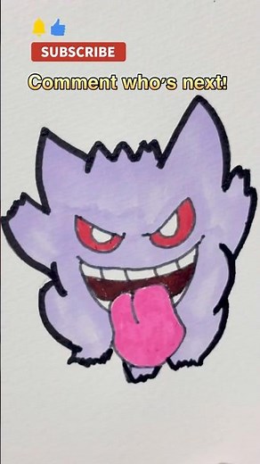 How to draw gengar from pokemon 💜 Relaxing Art 👻✏️