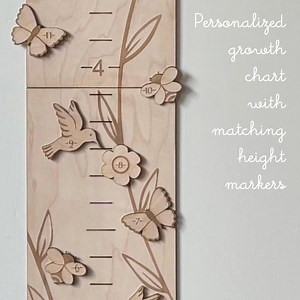 Personalized Wooden Growth Chart: Woodland Wildflower Nursery Decor - Etsy