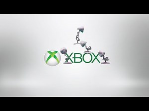 Four Luxo Lamps Spoof Xbox Logo