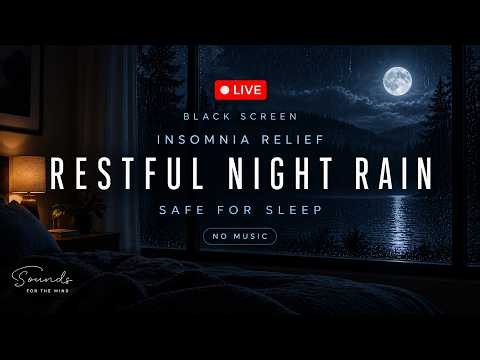 Low Pitch Black Screen Steady Night Rain Sound For Insomnia Relief | No Music, No Mid-Roll Ads.