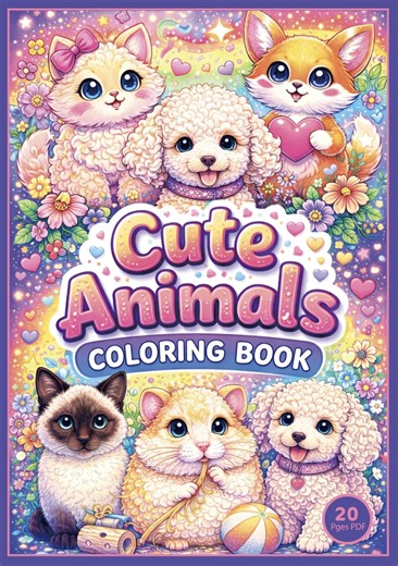 Animal Coloring Book | 20 Printable Pages (PDF Download) - Etsy