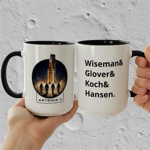 Artemis II Crew Names Moon Mission Mug, NASA Astronaut Space Gift, Wiseman Glover Koch Hansen Lunar Mission 2026, Astronomy Science Teacher - Etsy
