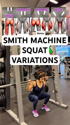 SMITH MACHINE SQUAT VARIATIONS FOR STRONGER LEGS & GLUTES🍑🔥#shorts #legday#glutes#squats#gymtips