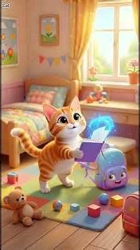 Magic Talking School Bag 😱📚 | Cat Mimi Kids Story | Fun Cartoon for Kids #shorts