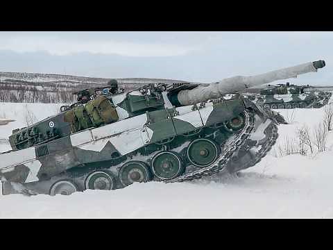 German Made Leopard 2 Shows its Incredible Power During Icy Operations