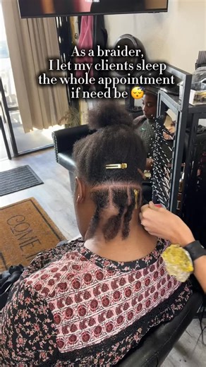 Nani ✯ Braid and Loc Specialist on Instagram: "My clients know — if you need to nap your whole appointment, go right ahead 😌 You deserve a stress-free braiding experience where comfort meets quality. Come tired, leave flawless 🔥 Booking = Self care. Relax, rest, and let me handle the rest 💁🏽‍♀️✨ 👇 Tag your nap-queen friend who would love this! #SleepAndSlay #BraiderLife #ProtectiveStyles #BookYourAppointment #SelfCareRoutine #HairTransformed #BehindTheChair #BraidersOfInstagram"