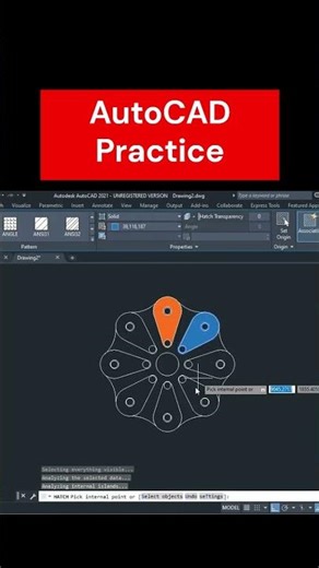 Fast 2D Exercise in AutoCAD #autocadshorts #autocadtutorial