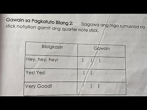 Stick Notation gamit ang Quarter Note Stick