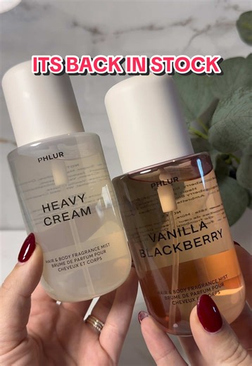 The whipped berry duo is back in stock!! @Phlur Fragrances nailed it with these two. Heavy cream is a beautiful gourmand that can be layered with so many fragrances but it’s particularly amazing with the TikTok exclusive Vanilla Blackberry! It’s a luxury version of a berrys and cream fragrance #phlur #phlurfragrance #summerfragrance #gourmand #fragrancetok