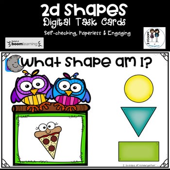 Kindergarten Math Center 2d Shapes Task Cards Digital Resources