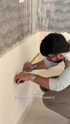 Puran Interiors on Instagram: "In modular interiors, every millimetre matters 📏✨ One small error can affect alignment and flow, while perfect measurements create spaces that fit seamlessly, function smoothly, and feel thoughtfully crafted 🧩🏡 #interiordesign #homerenovation #constructionlife #architecturaldetails #homeimprovement (interior design process, site measurement, architectural drafting, luxury home construction, interior designer at work, site visit, home design technicals, space pla