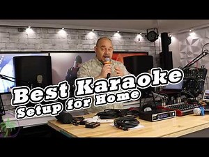 A True Home Karaoke System setup with Mixer, Wireless Microphone, & Powered Speaker