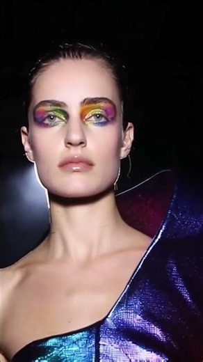 Metallic American Runway Show Dramatic Night Catwalk Iridescent Dress The Style Journal