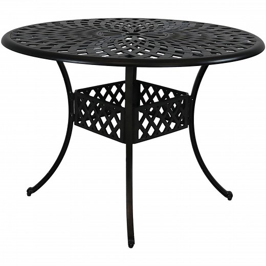 Reviews for Sunnydaze 41 in. Durable Round Cast Aluminum Patio Outdoor Dining Table Construction with Crossweave Design | Pg 1 - The Home Depot