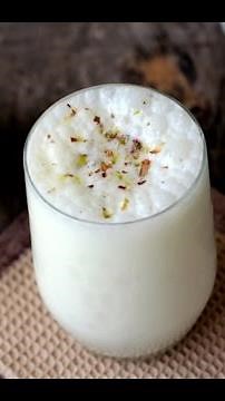 How to Make Sweet Lassi Recipe Curd Sugar milk or water Rose Water Almond