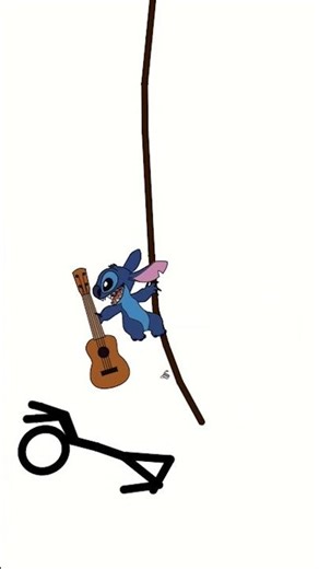 This stickman ukulele moment is absolutely unhinged #funny #memes #stitch