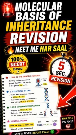 Molecular Basis of Inheritance One Shot Revision | NEET 2026 + Class 12 Boards