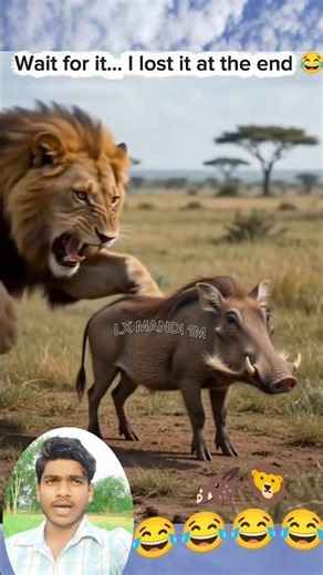 Funny clips|When Warthogs Humiliate Lions 🤣#lxmandi1m #laughoutloud #funny #funnyanimals