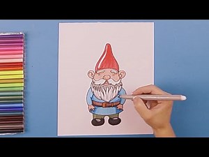 How to draw a garden gnome