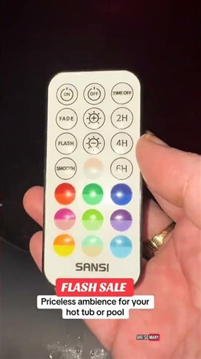 Lighting SANSI 8-Pack Submersible LED Pool Lights - RF Remote (200ft), Color-Changing Underwater