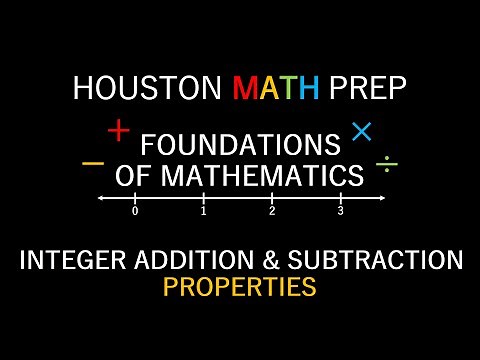 Integer Addition and Subtraction Properties (Math for Teachers)