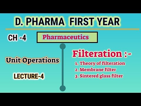 Filteration | CH-4 | L-4 | Unit operation | Pharmaceutics | D.pharm first year