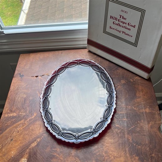 Vintage Avon Cape Cod Ruby Red Glass Serving Platter With Original Box | 1876 Collection Oval Tray | American Prescut Style Tableware - Etsy