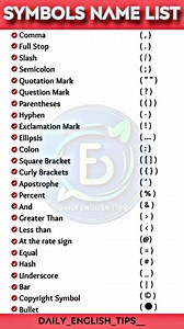 Symbols (save for later) | Englishwala