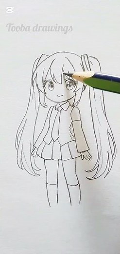 Easy Hatsune Miku Drawing Tutorial 🎨 | Satisfying Anime Art #Shorts