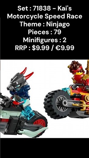 Quick Review / Lego Ninjago 71838 : Kai's Motorcycle Speed Race #lego #ninjago #legosummer2025