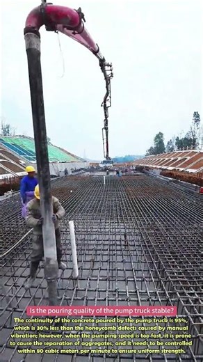Concrete pump truck performs efficient pouring #techniques #wonder