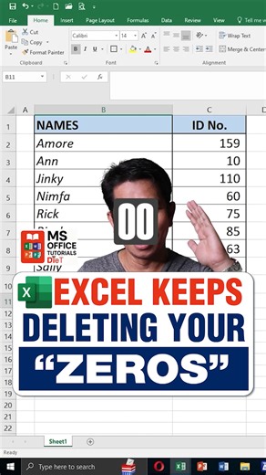 #musthave knowleddge: Naglalaho ang zeros mo sa Excel? 😭 Hindi ka nag-iisa - Excel lang talaga ang pasaway. Eto ang tamang paraan para hindi na mabura ang leading zeros. 👌📊 #exceltips #exceltutorial | DieT