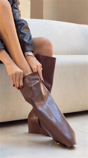 Pure Leather Long Boots for Women 👢✨ Perfect for YSL Lovers #shorts