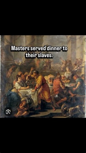 Roles were reversed during the Roman festival of Saturnalia. #history #art #ancientrome #saturnalia