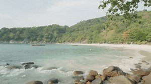 Beautiful Beach Few People Walking Around Stock Footage Video (100% Royalty-free) 3588370413 | Shutterstock