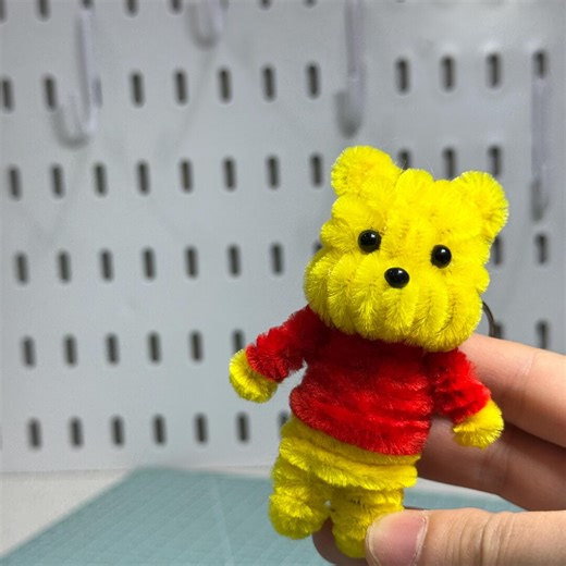 Handmade Fuzzy Wire Bear Keychain – Cute Bear Handmade, Kawaii Bag Charm - Etsy