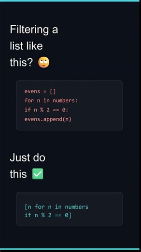 Filter a list without writing a for loop #coding #codingshorts #codetips #python #learnpython