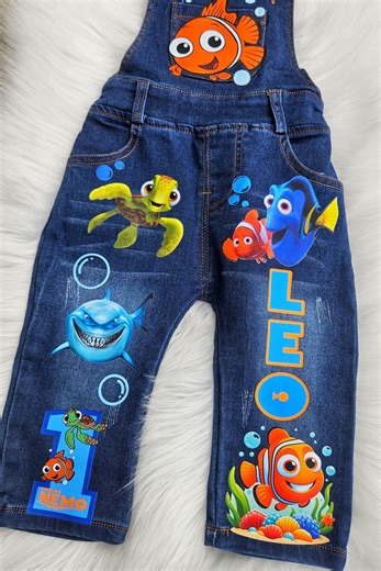 Finding Nemo Denim Overalls, Custom Baby Toddler Outfit - Etsy