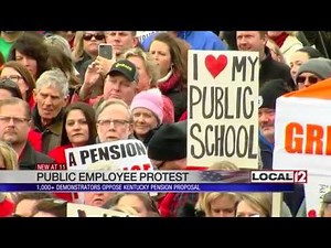Over 1,000 demonstrators protest KY pension proposal