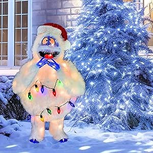 Pre-Lit Christmas Decorations Rudolph 32-Inch - The Red-Nosed Reindeer Bumble Christmas Outdoors Yard Decoration with 80 Lights, Extension Cord