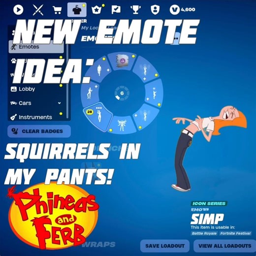 New Emote Idea: Squirrels In My Pants! #fortnite