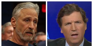 Jon Stewart had a brutal response after Tucker Carlson mocked his height