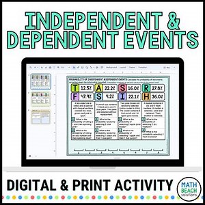 Probability of Independent and Dependent Events Activity - Print and Digital