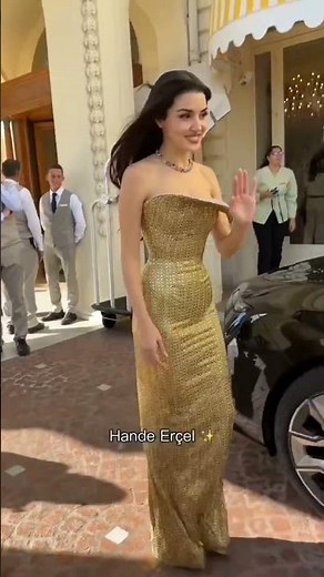 hande erçel dazzles in gold at cannes 2026! ✨👑 #handeerçel #kerembürsin #hanker #edit #sençalkapımı