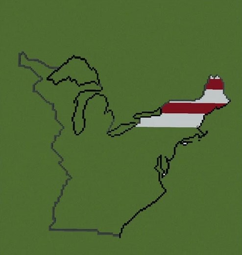 1800s Small Scale World Map in Minecraft. 1. United States and Great Lakes #map #minecraft #usa