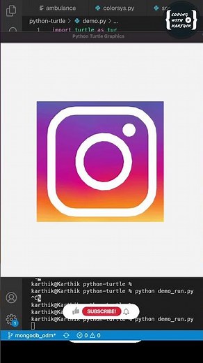 Python Turtle Instagram Logo design #CodingWithKarthik