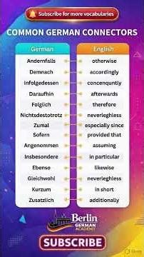 🇩🇪 Advanced German Connectors for Speaking & Writing | B1–German Vocabulary#shorts #viral #english