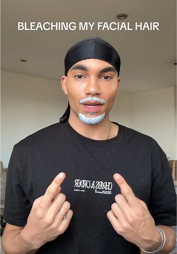 Bleaching my facial hair 😭 here’s how it turned out #beardtransformation #diybleach #goatee