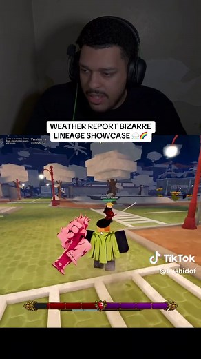 Discord.gg/bizarrelineage WEATHER REPORT SHOWCASE IN BIZARRE LINEAGE #roblox #robloxfyp #jjba #jojo #bushidof